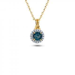 Topásový prívesok 0,94 ct s briliantmi po obvode KU1412P