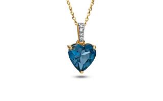 Topásový prívesok srdce 1,28 ct s briliantmi KU1713