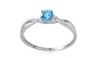 Topásový prsteň 0,31 ct s diamantmi Liv, 14K IZBR589A