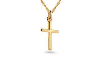 Unisex prívesok so symbolom zlatého kríža, 14K IZ19754