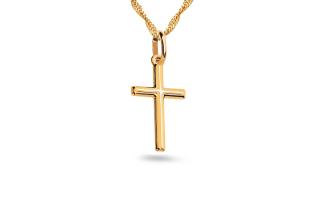Univerzálny prívesok zlatý krížik, výška 26mm, 14K IZ16222