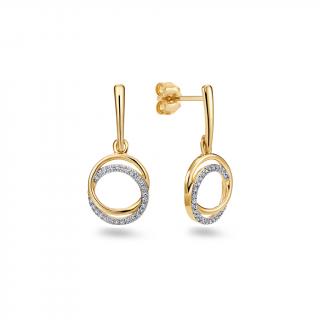Visiace diamantové náušnice 0.14 ct Nikoll, žlté zlato KU3102