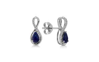 Zafírové náušnice 0,66 ct s briliantmi Elle, biele zlato KU1489AZ
