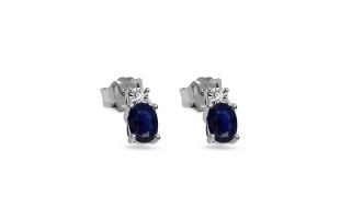 Zafírové náušnice 0,67 ct Emely, biele zlato KU1424ZA