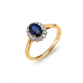 Zafírový prsteň s briliantmi Lapis 0.96 ct KU2126