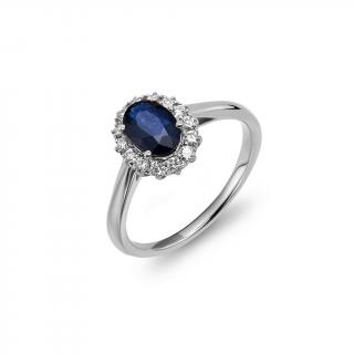 Zafírový prsteň z bieleho zlata Lapis 1.22 ct KU2126A