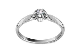 Zásnubný diamantový prsteň Flower, biele zlato BSBR032A