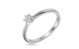 Zásnubný diamantový prsteň z bieleho zlata Casey, 14K IZBR260A