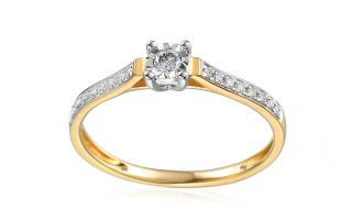Zásnubný prsteň s diamantmi 0,130 ct IZBR037