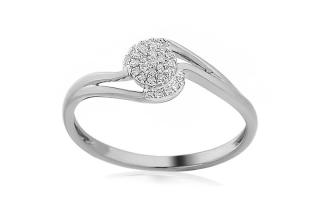 Zásnubný prsteň z bieleho zlata s diamantmi 0.060 ct Edyth IZBR391A