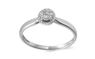 Zásnubný prsteň z bieleho zlata s diamantmi 0.080 ct Denja IZBR567A