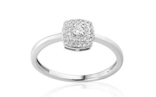 Zásnubný prsteň z bieleho zlata s diamantmi 0.140 ct Lasalle IZBR479A