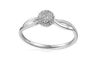 Zásnubný prsteň z bieleho zlata s diamantmi Dinah IZBR568A