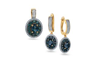 Zlatá briliantová súprava s London blue topásmi 2,550 ct Rea KU1488YLBS