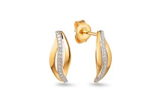 Zlaté náušnice s diamantmi Adelia, 9K IZBR425NHR