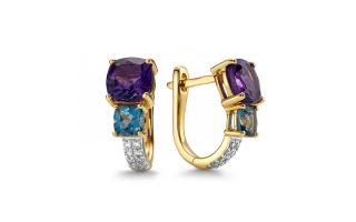 Zlaté náušnice s drahokamami 2,56 ct Adaline KU1653N