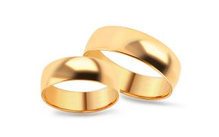 Zlaté svadobné klasické obrúčky, šírka 6 mm SKOB001-6