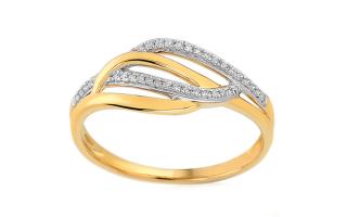 Zlatý briliantový prsteň IZBR074P