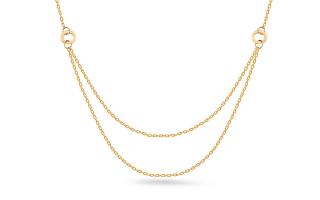 Zlatý dámsky dvojradový náhrdelník IZ23433