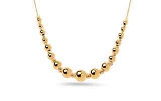 Zlatý dámsky guľôčkový náhrdelník IZ24883N
