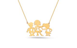 Zlatý dámsky náhrdelník Mama a deti IZ25296