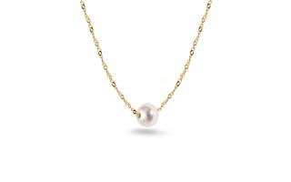 Zlatý dámsky náhrdelník s prírodnou perlou 5mm IZ25329