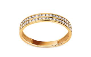 Zlatý dámsky prsteň so zirkónmi IZ24335