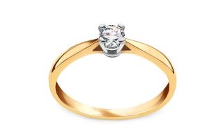 Zlatý diamantový prsteň 0.150 ct Royal Heart LRBR013YW