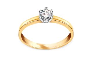 Zlatý diamantový prsteň 0.230 ct Solitaire MKBR006
