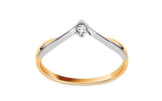 Zlatý diamantový prsteň Nevis, 9K CSBR12HR