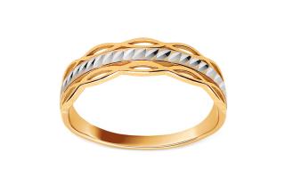 Zlatý dvojfarebný prsteň s gravírom IZ24226