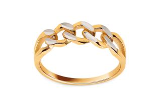 Zlatý dvojfarebný prsteň s gravírom IZ24227
