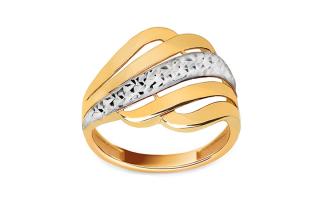 Zlatý dvojfarebný prsteň s gravírovaním IZ27264