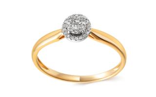 Zlatý dvojfarebný zásnubný prsteň s diamantmi 0.080 ct Denja IZBR567