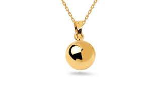 Zlatý lesklý prívesok guľôčka 8mm, žlté zlato, 14K IZ27673P
