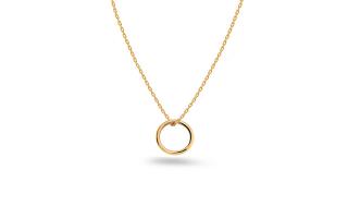 Zlatý minimalistický náhrdelník kruh, 9K IZ28294HR