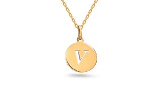 Zlatý minimalistický prívesok písmeno V, 14K IZ24453V
