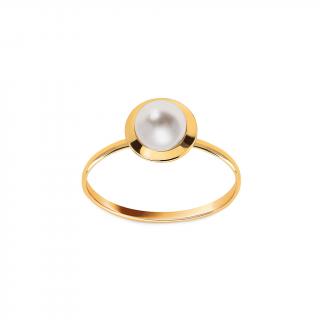 Zlatý minimalistický prsteň s prírodnou perlou 5,5mm, 14K IZ27688