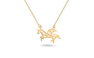 Zlatý náhrdelník Origami jednorožec IZ13354