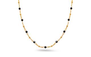 Zlatý náhrdelník s čiernym hematitom a guľôčkami IZ17015