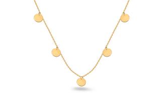 Zlatý náhrdelník s okrúhlymi platničkami IZ14138