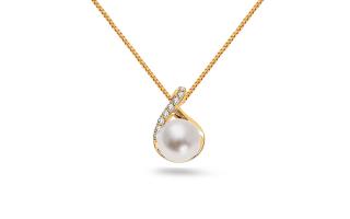 Zlatý náhrdelník s perlou 7,5mm a zirkónmi IZ12168Z