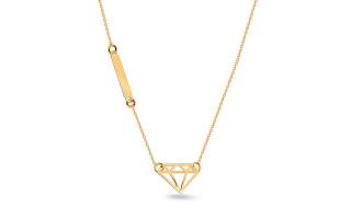 Zlatý náhrdelník s platničkou a ozdobou v tvare diamantu IZ23415
