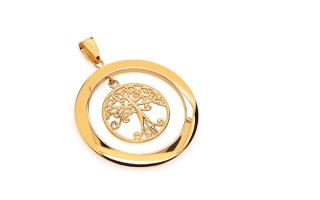 Zlatý okrúhly prívesok Strom života IZ24565Y