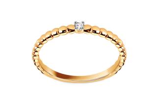 Zlatý oslnivý diamantový prsteň, 14K BSBR128