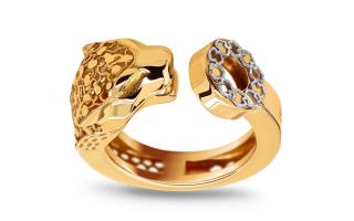 Zlatý otvorený prsteň Leopard IZ28243