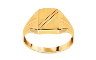 Zlatý pánsky prsteň s matovaním IZ22421