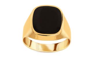 Zlatý pánsky prsteň s ónyxom IZ15183