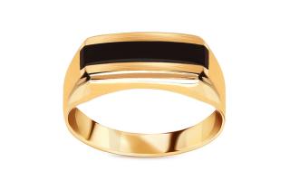 Zlatý pánsky prsteň s prírodným ónyxom IZ22425