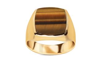Zlatý pánsky prsteň s tigrím okom IZ15188